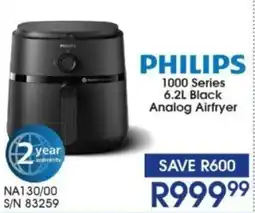 Hirsch's PHILIPS 1000 Series Black Analog Airfryer offer