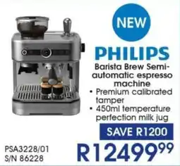 Hirsch's PHILIPS Barista Brew Semi-automatic espresso machine offer
