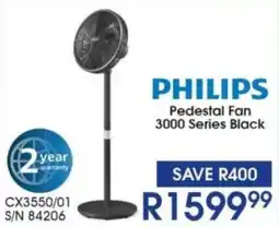 Hirsch's PHILIPS Pedestal Fan 3000 Series Black offer