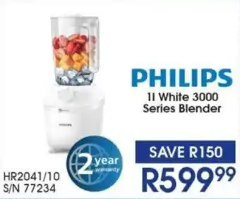Hirsch's PHILIPS White 3000 Series Blender offer