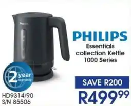 Hirsch's PHILIPS Essentials collection Kettle 1000 Series offer