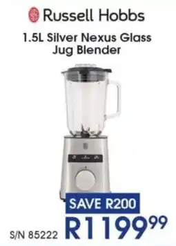 Hirsch's Russell Hobbs Silver Nexus Glass Jug Blender offer