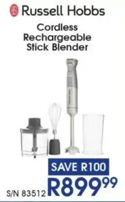Hirsch's Russell Hobbs Cordless Rechargeable Stick Blender offer