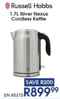 Hirsch's Russell Hobbs Silver Nexus Cordless Kettle offer