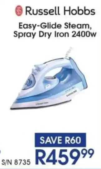 Hirsch's Russell Hobbs Easy-Glide Steam, Spray Dry Iron 2400w offer