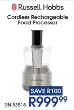 Hirsch's Russell Hobbs Cordless Rechargeable Food Processor offer