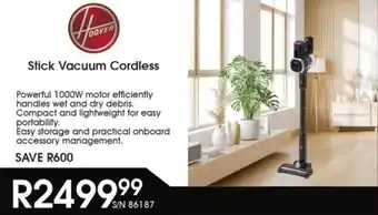 Hirsch's Hoover Stick Vacuum Cordless offer