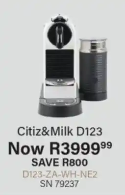 Hirsch's Nespresso Citiz&Milk D123 offer