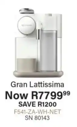 Hirsch's Nespresso Gran Lattissima offer