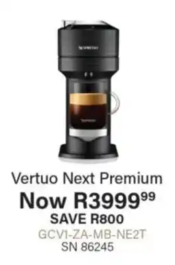 Hirsch's Nespresso Vertuo Next Premium offer