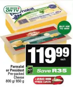 KwikSpar Parmalat or President Pre-packed Cheese offer