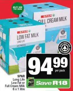 KwikSpar SPAR Long Life Low Fat or Full Cream Milk offer