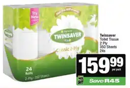 KwikSpar Twinsaver Toilet Tissue 2 Ply 350 Sheets offer