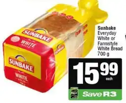 KwikSpar Sunbake Everyday White or Farmstyle White Bread offer