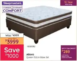 Bradlows Sleepmasters Allora Queen 152cm Base Set offer