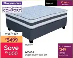 Bradlows Sleepmasters Athena Queen 152cm Base Set offer