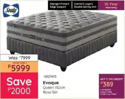 Bradlows Sealy Evoque Queen 152cm Base Set offer