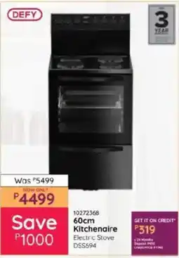 Bradlows DEFY 60cm Kitchenaire Electric Stove offer