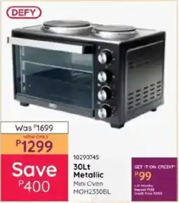 Bradlows DEFY Metallic Mini Oven offer