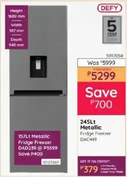 Bradlows DEFY Metallic Fridge Freezer offer