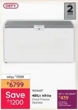 Bradlows DEFY White Chest Freezer offer