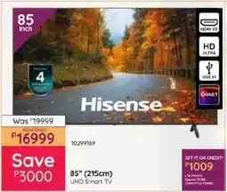 Bradlows Hisense 85" 215cm UHD Smart TV offer