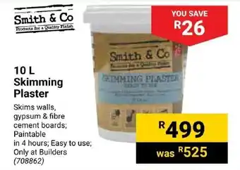 Builders Trade Depot Smith & Co Skimming Plaster offer