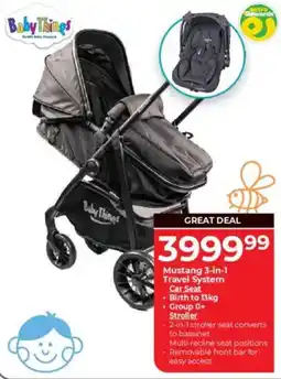 Baby City Baby Things Mustang 3-in-1 Travel System Car Seat offer