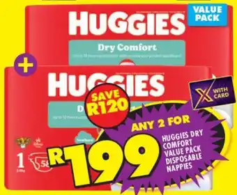 Shoprite Huggies Dry Comfort Value Pack Disposable Nappies offer