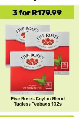 Game Five Roses Ceylon Blend Tagless Teabags 102s offer