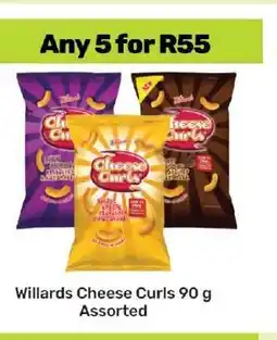 Game Willards Cheese Curls 90 g Assorted offer