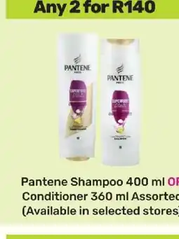 Game Pantene Shampoo 400 ml OR Conditioner 360 ml Assorted offer