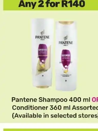 Game Pantene Shampoo 400 ml OR Conditioner 360 ml Assorted offer