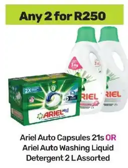 Game Ariel Auto Capsules 21s OR Ariel Auto Washing Liquid Detergent 2 L Assorted offer