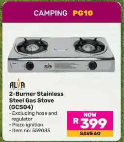 Game 2-Burner Stainless Steel Gas Stove (GCS04) offer