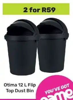 Game Otima 12 L Flip Top Dust Bin offer