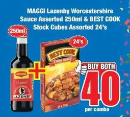 Boxer MAGGI Lazenby Worcestershire Sauce Assorted 250ml & BEST COOK Stock Cubes Assorted 24's offer