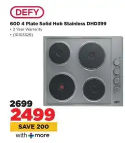 HiFi Corp DEFY 600 4 Plate Solid Hob Stainless DHD399 offer