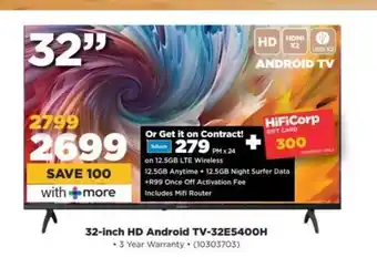 HiFi Corp 32-inch HD Android TV-32E5400H offer