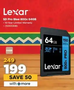 HiFi Corp Lexar SD Pro Blue 800x 64GB offer