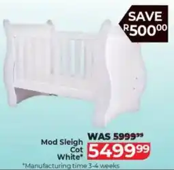 Baby City Maluti Mod Sleigh Cot White offer