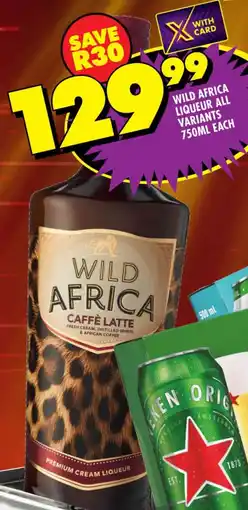 Shoprite Wild africa liqueur all variants offer