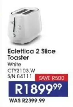 Hirsch's DeLonghi Eclettica 2 Slice Toaster offer