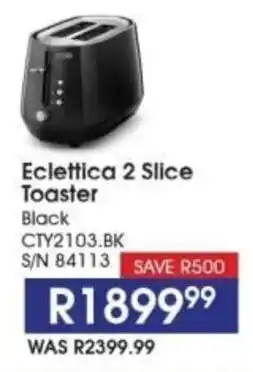 Hirsch's DeLonghi Eclettica 2 Slice Toaster offer