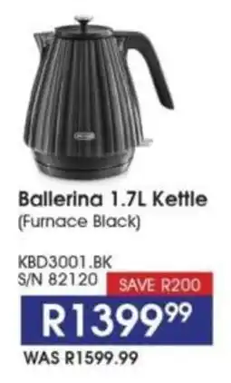 Hirsch's DeLonghi Ballerina Kettle Furnace Black offer