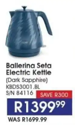 Hirsch's DeLonghi Ballerina Seta Electric Kettle offer