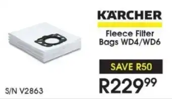 Hirsch's KARCHER Fleece Filter Bags WD4/WD6 offer