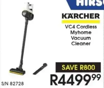 Hirsch's KARCHER VC4 Cordless Myhome Vacuum Cleaner offer