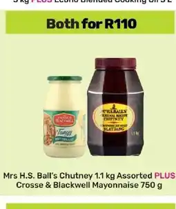 Game Mrs H.S. Ball’s Chutney 1.1 kg Assorted PLUS Crosse & Blackwell Mayonnaise 750 g offer