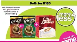 Game Ellis Brown Creamer 750g PLUS Frisco Instant Coffee & Chicory 750g offer